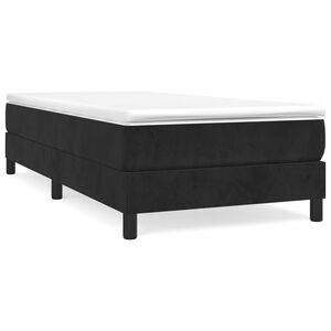 vidaXL Sommier &agrave; lattes de lit avec matelas Noir 90x190 cm Velours