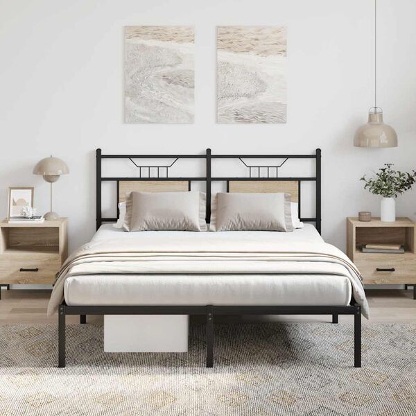 vidaXL Cadre de lit sans matelas ch&ecirc;ne sonoma 137x190 cm