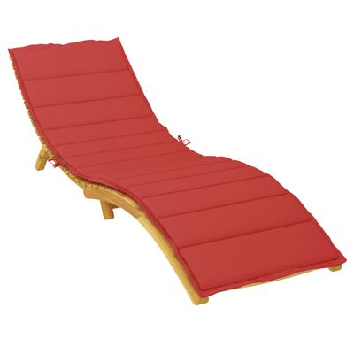 vidaXL Coussin de chaise longue rouge 200x50x3 cm tissu oxford
