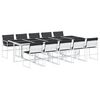 vidaXL Ensemble &agrave; manger de jardin avec coussins 11pcs blanc textil&egrave;ne