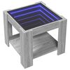 vidaXL Table basse avec LED sonoma gris 53x53x45 cm bois d'ing&eacute;nierie