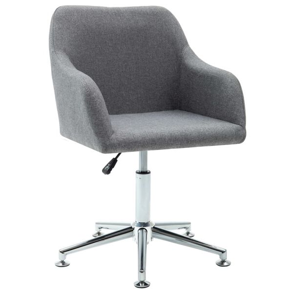 vidaXL Chaise pivotante &agrave; manger gris clair tissu