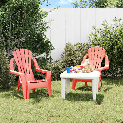vidaXL Chaises de jardin pour enfants lot de 2 rouge 37x34x44 cm PP