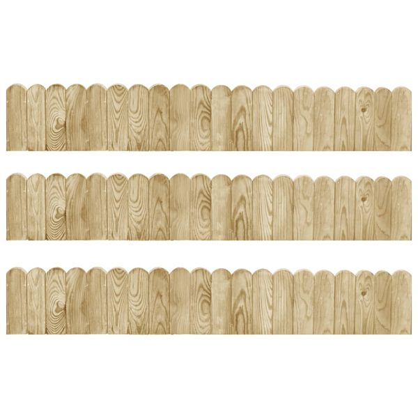 vidaXL Rouleaux de bordure 3 pcs 120 cm bois de pin impr&eacute;gn&eacute;
