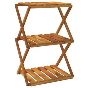 vidaXL &Eacute;tag&egrave;re pliable &agrave; 3 niveaux Marron 43x31x63 cm Bois d'acacia