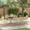 vidaXL Ensemble de salle &agrave; manger pour jardin 9 pcs Beige polyrotin