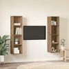vidaXL Ensemble meuble TV 4 pcs Ch&ecirc;ne artisanal 37 x 37 x 72 cm