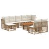 vidaXL Ensemble de canap&eacute; de jardin 10 pc Blanc Naturel et Cr&egrave;me