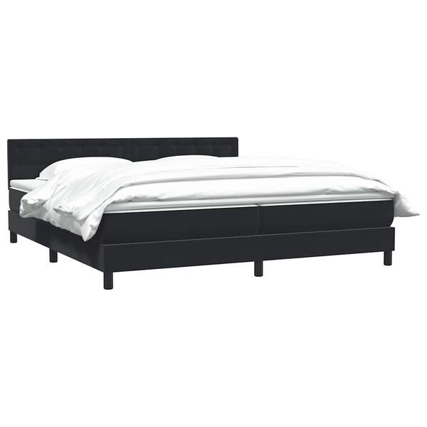 vidaXL Sommier &agrave; lattes de lit avec matelas noir 200x210 cm Velours