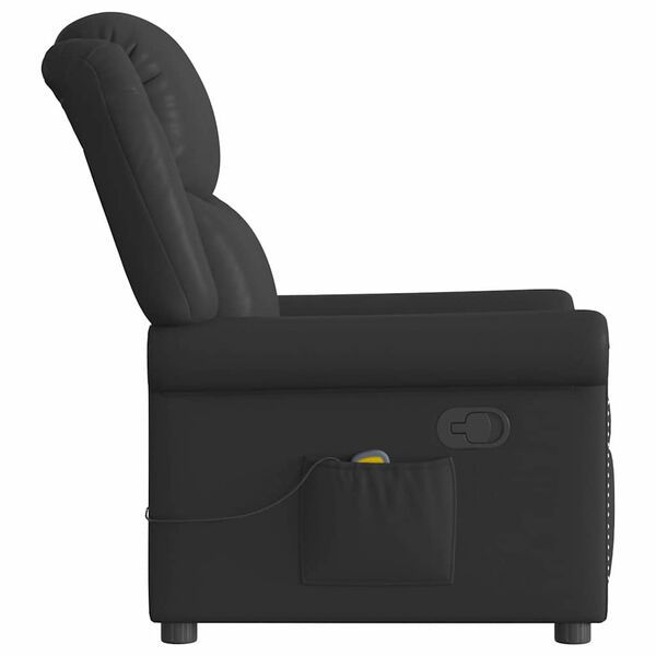 vidaXL Fauteuil de massage Noir Similicuir brillant
