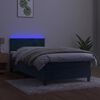 vidaXL Sommier &agrave; lattes de lit et matelas et LED Bleu fonc&eacute; 80x200 cm