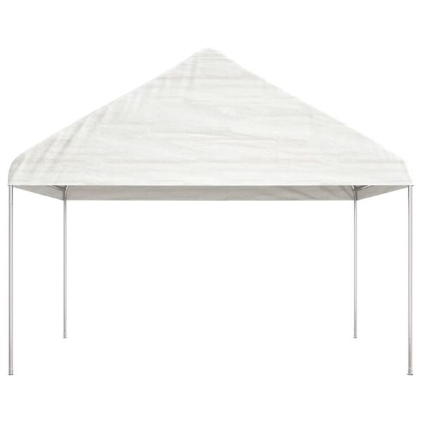 vidaXL Belv&eacute;d&egrave;re avec toit blanc 4,46x4,08x3,22 m poly&eacute;thyl&egrave;ne