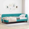 vidaXL Cadre de lit d'angle avec matelas Turquoise 90 x 190 cm Velours