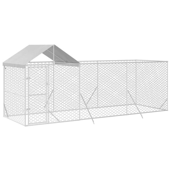 vidaXL Chenil d'ext&eacute;rieur pour chiens avec toit argent&eacute; 6x2x2,5 m