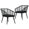 vidaXL Chaises de jardin lot de 2 avec coussins R&eacute;sine tress&eacute;e Noir