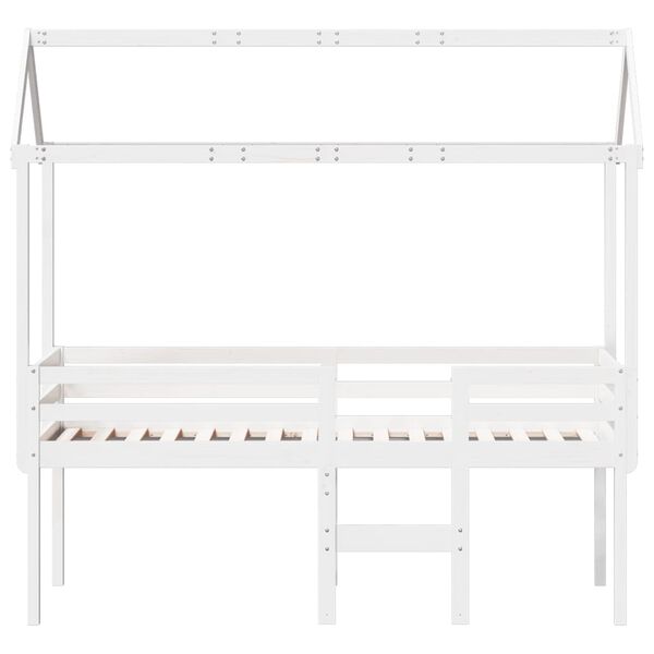 vidaXL Lit haut sans matelas blanc 80x200 cm bois de pin massif
