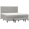vidaXL Sommier &agrave; lattes de lit avec matelas Gris clair 200x200cm Tissu