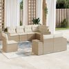 vidaXL Salon de jardin avec coussins 8 pcs beige r&eacute;sine tress&eacute;e