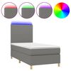 vidaXL Sommier &agrave; lattes de lit avec matelas et LED Gris fonc&eacute; 80x200cm