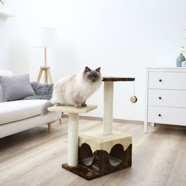 Kerbl Arbre &agrave; chat Saphir 70 cm Marron et beige