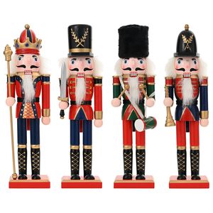 vidaXL Casse-Noisette de No&euml;l TURKU 4 pc Rouge et Noir 30 cm