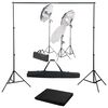 vidaXL Kit de studio photo avec ensemble d'&eacute;clairage et toile de fond