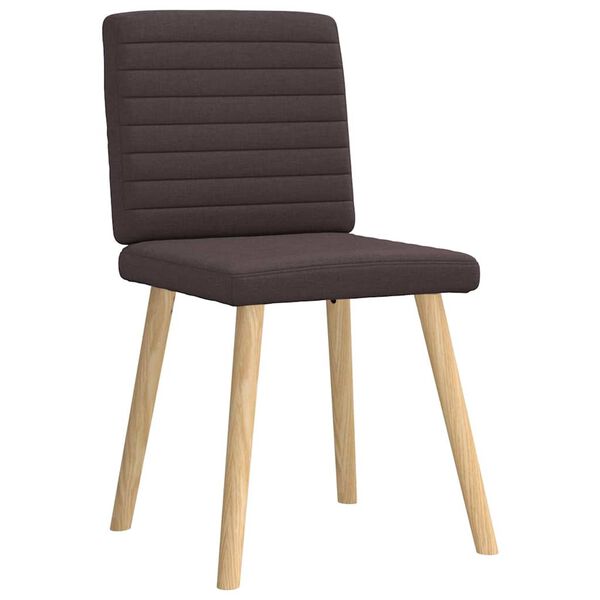 vidaXL Chaises &agrave; manger lot de 4 marron fonc&eacute; tissu