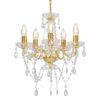 vidaXL Lustre avec perles de cristal Dor&eacute; Rond 5 x E14