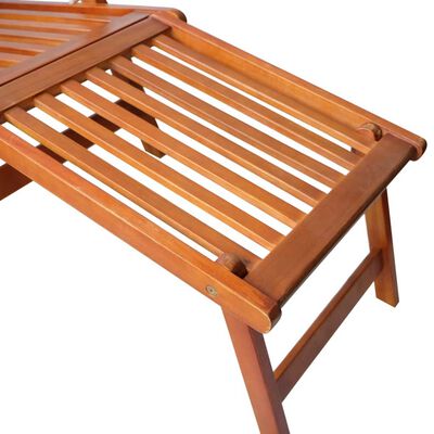 vidaXL Chaise de terrasse avec repose-pied et coussin Acacia solide