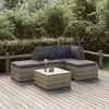 vidaXL Salon de jardin 5 pcs avec coussins Gris Résine tressée