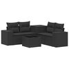 vidaXL Ensemble de Canap&eacute;s 6 pc Noir Rattan synth&eacute;tique et acier