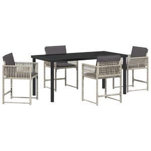 vidaXL Ensemble de salle &agrave; manger pour jardin 5 pcs Gris clair