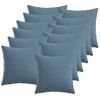 vidaXL Housse de coussin 12 pc HEERLEN Bleu denim 40 x 40 cm Tissu
