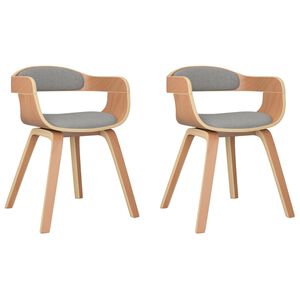 vidaXL Chaises &agrave; manger lot de 2 taupe bois courb&eacute; et tissu
