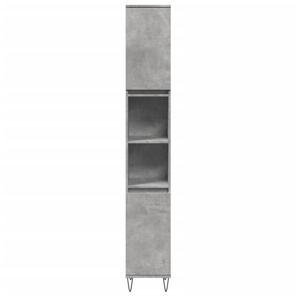 vidaXL Armoire de salle de bain gris b&eacute;ton 30x30x190 cm