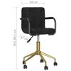 vidaXL Chaises pivotantes &agrave; manger lot de 4 noir velours