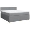 vidaXL Sommier &agrave; lattes de lit avec matelas Gris clair 180x200cm Tissu