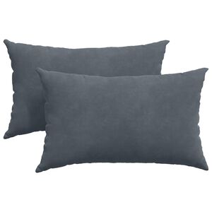vidaXL Coussins de canap&eacute; 2 pcs Gris fonc&eacute; 50 x 30 cm