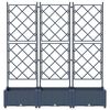 vidaXL Cache-pot de jardin 3 pcs Gris 120 x 40 x 125,5 cm Acier