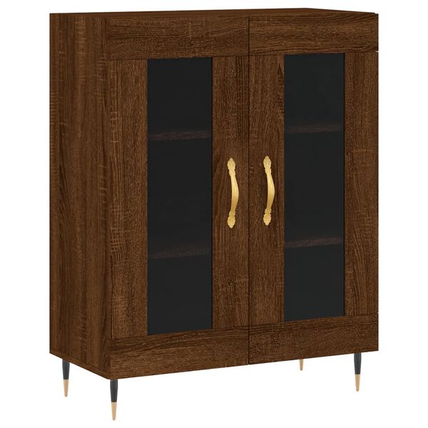vidaXL Buffet ch&ecirc;ne marron 69,5x34x90 cm bois d'ing&eacute;nierie
