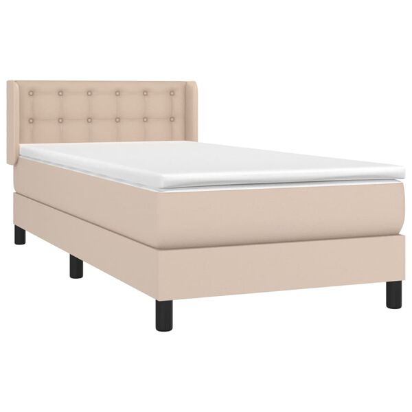 vidaXL Sommier &agrave; lattes de lit avec matelas Cappuccino 90x200 cm
