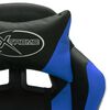 vidaXL Fauteuil de jeux vidéo avec LED RVB Bleu et noir Similicuir
