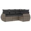vidaXL Salon de jardin 4 pcs avec coussins gris r&eacute;sine tress&eacute;e
