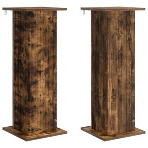 vidaXL Support de Plante 2 pcs Ch&ecirc;ne fum&eacute; 30,5 x 30 x 80,5 cm