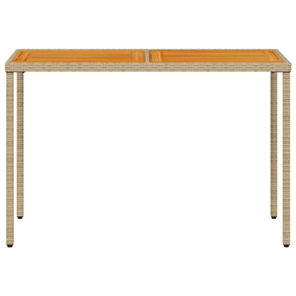 vidaXL Table de jardin avec dessus en bois d'acacia beige 115x54x74 cm