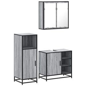 vidaXL Ensemble de meubles de salle de bain 3 pcs Sonoma gris