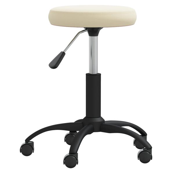 vidaXL Tabouret de massage Velours Cr&egrave;me