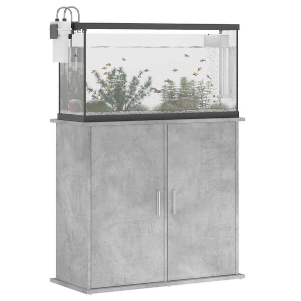 vidaXL Support d'aquarium en béton gris 81 x 36 x 73 cm Bois d'ingénierie