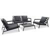 vidaXL Salon de jardin 4 pcs avec coussins Aluminium Gris fonc&eacute;