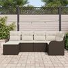 vidaXL Ensemble de canap&eacute; de jardin 6 pcs Marron et blanc Poly rotin